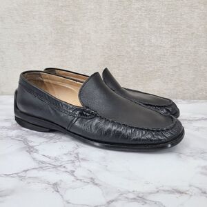 Bacco Bucci Italian Classic Black Leather Loafers ALTERED SEE DESCRIPTION
